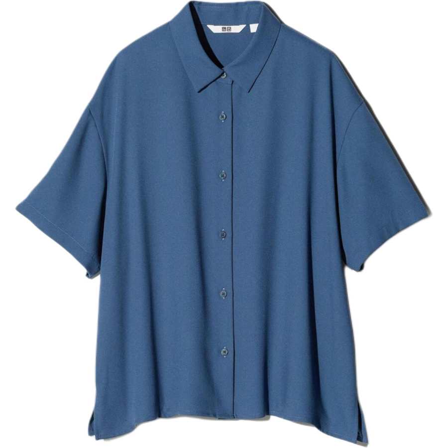 UNIQLO Shirts Women's Blue Lapel Moderate