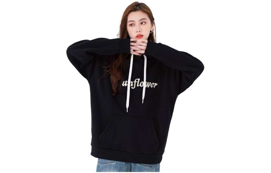 BALENO Fleece Lined Hooded Top Winter Loose Fit Casual Thermal Comfortable Print Plus Size Drawstring Waist Cover