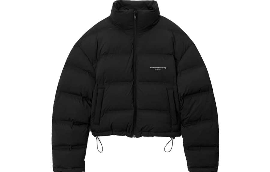 Alexander Wang Alexander Wang Logo Printed Zip-Up Puffer Jacket
