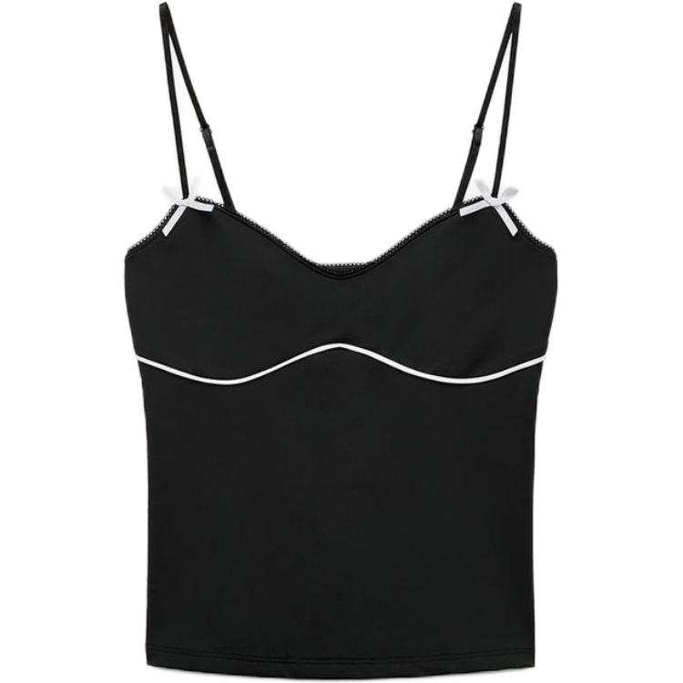 ZARA Camisoles Women's Black Crew Neck Moderate Other