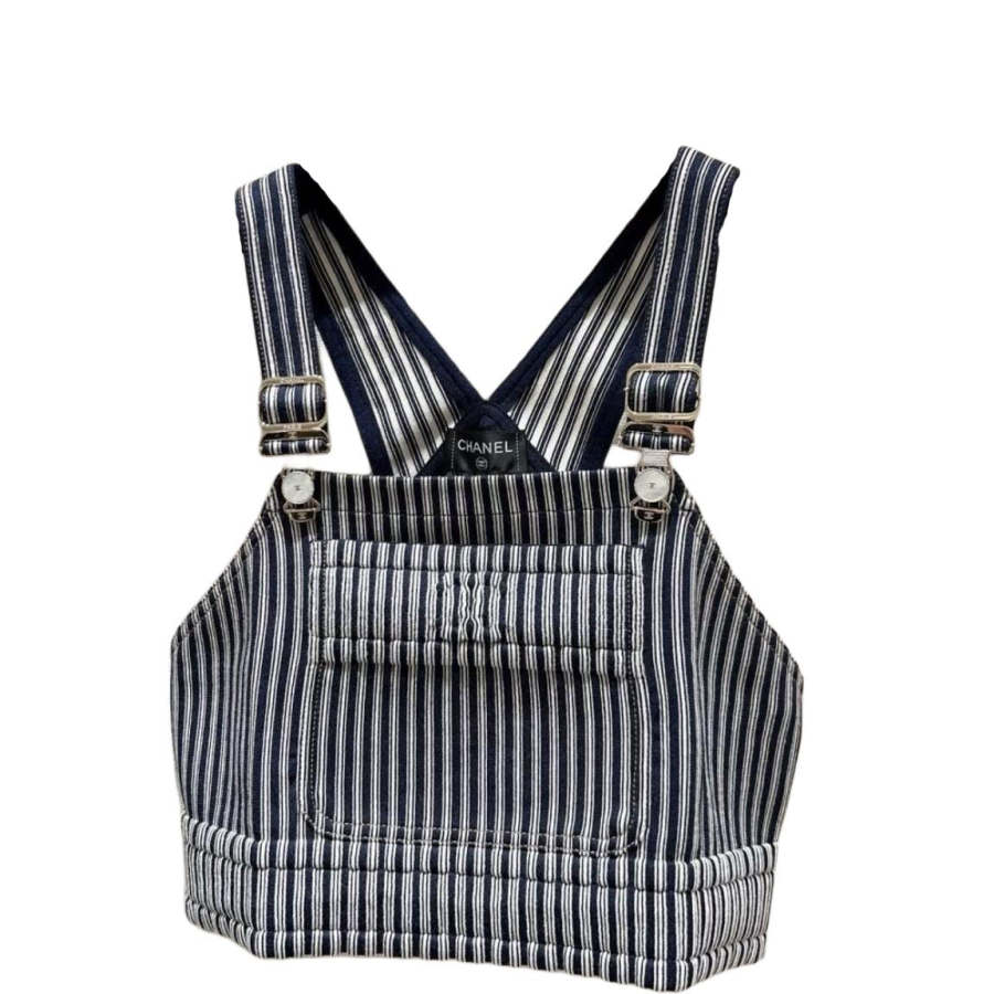CHANEL 25P Spring Summer Preview Collection Camisole Women's Blue White
