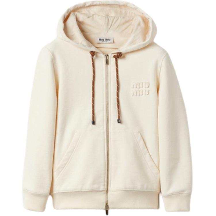 MIU MIU Logo Patch Zipped Hoodie