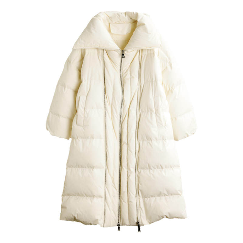 ELLE ELLE Down Jackets Women's Ecru Lapel Thickened Other