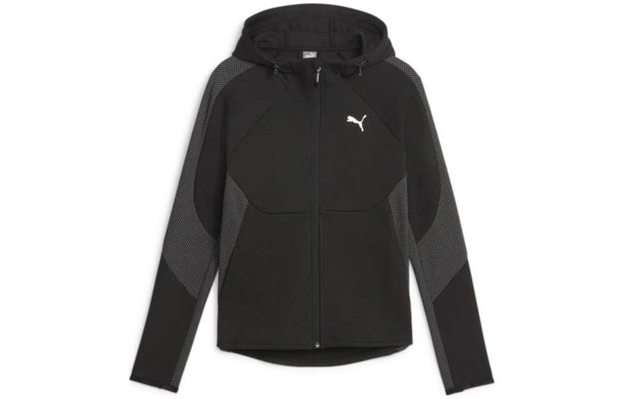 PUMA EVOSTRIPE Full Zip Hoodie Sweatshirt Women's Black