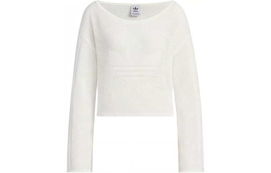 Adidas Originals Knit Sheer Long Sleeve Top Knitwear Women's White
