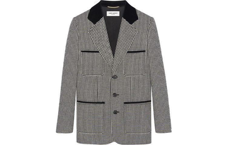SAINT LAURENT Business Suits Women's Black Suit Collar Moderate