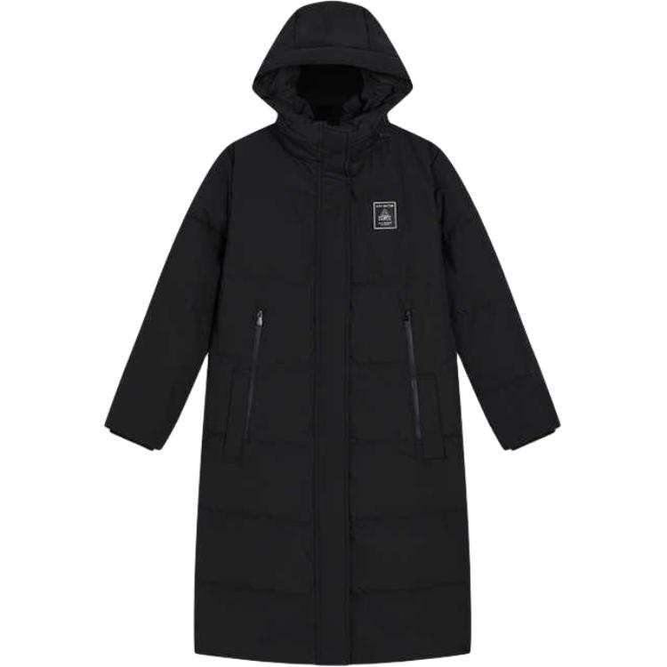 PEAK PEAK Down Jackets Women's Black Hooded Moderate Down Coat