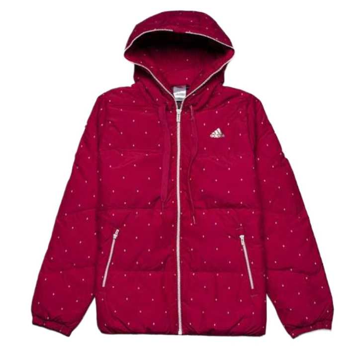 Adidas Adidas Down Jackets Women's Red Hooded Moderate