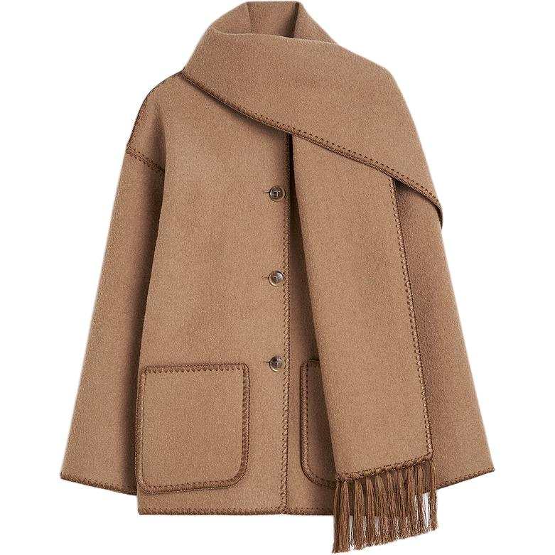 Toteme whipstitch-trim scarf jacket