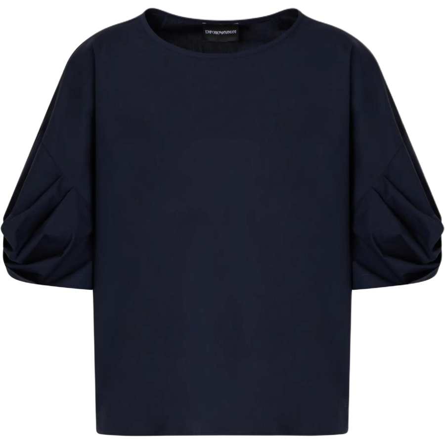 EMPORIO ARMANI Poplin Blouse With Twisted Sleeves