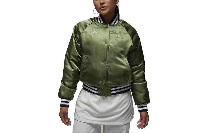 Jordan Jordan Jackets Women's Light Olive Yellow Baseball Collar Moderate Other
