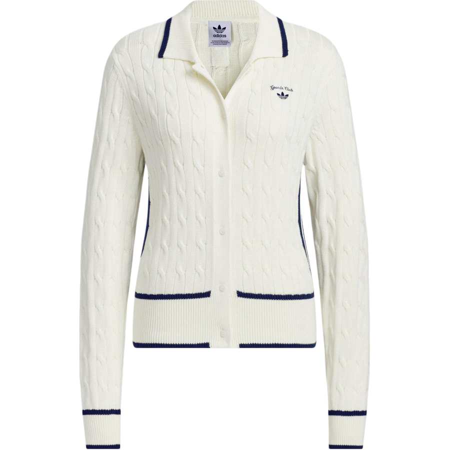 Adidas Originals RETROCARDIGAN SPORTY CLUB Knitwear Women's Jade White