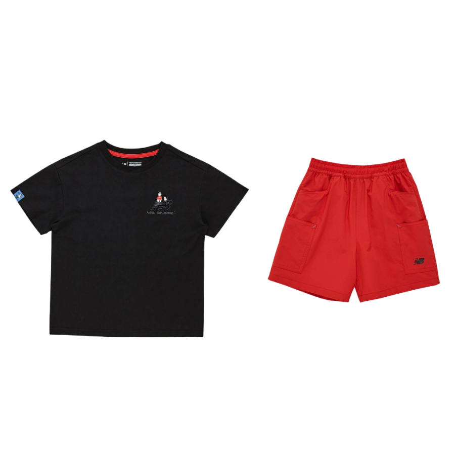 New Balance New Balance Casual Sportswear SS25 2 Piece Set Black Children Aged 3 7 Years Old