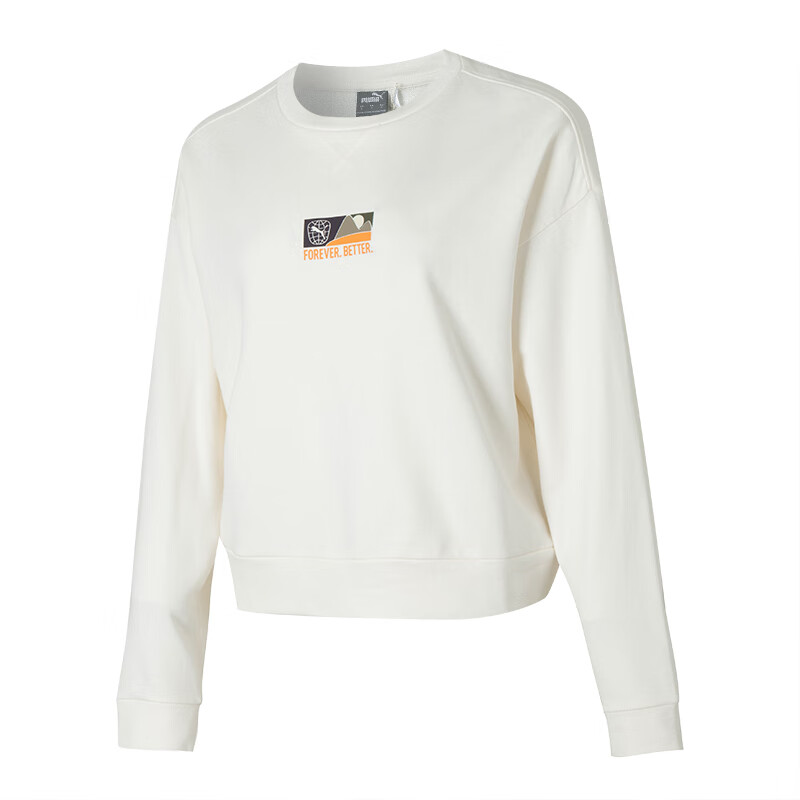 PUMA Sweatshirts Women's White Crew Neck Moderate Other