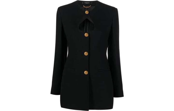 VERSACE 【Previous Season】keyhole-neck fitted blazer
