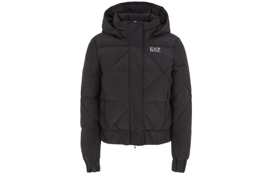 EMPORIO ARMANI EA7 Jackets Women's Black Detachable Hood Moderate Other
