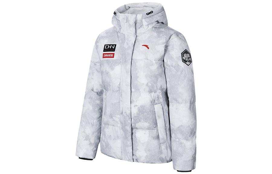 Anta Variety Training Collection Down Jacket Women's Snowflake White/All Over Print