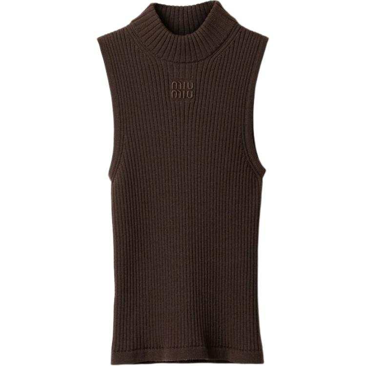 MIU MIU Knitwear Women's Umber Crew Neck Moderate Other