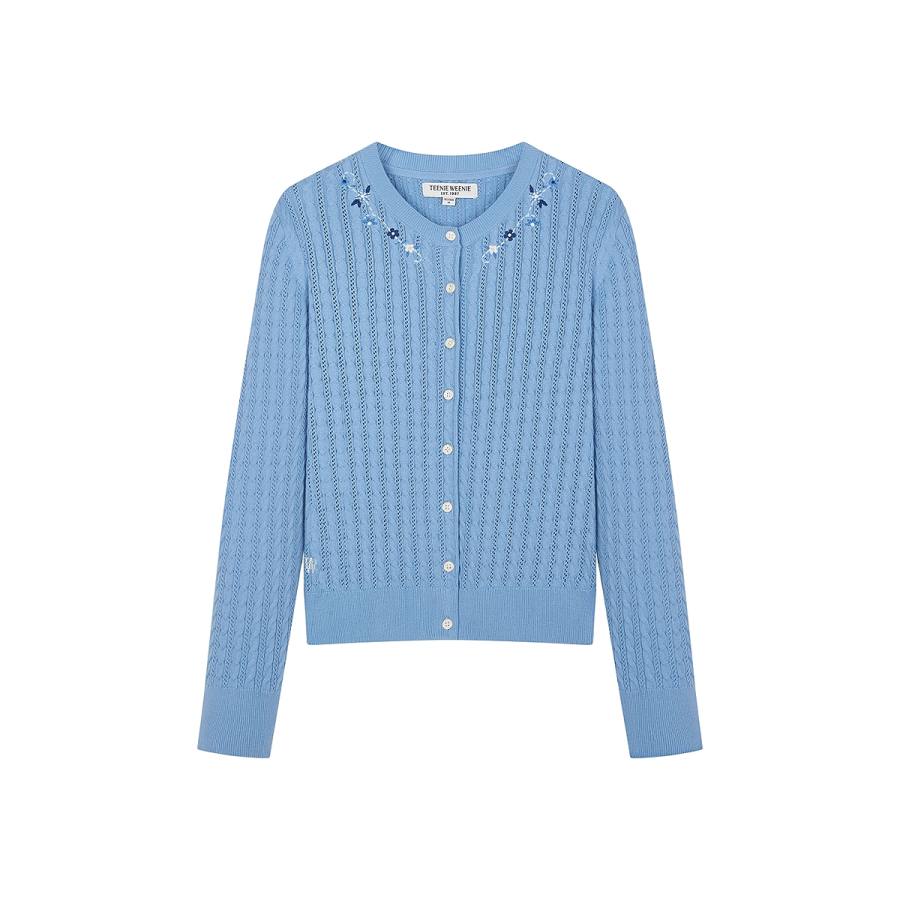 Teenie Weenie Knitwear Women's Crew Neck Moderate Cardigan