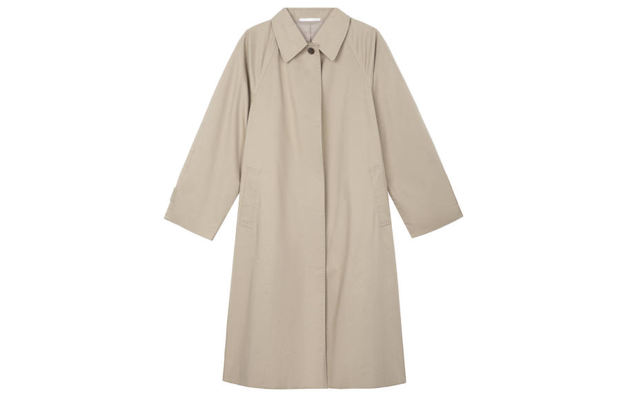 UNIQLO Coats Women's Dark Beige Lapel Moderate Straight Fit