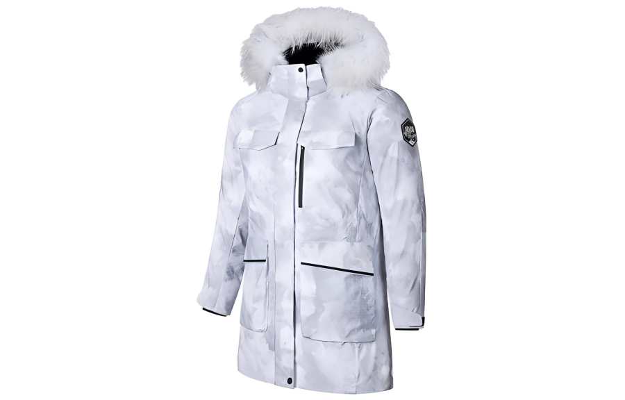 Anta Variety Training Collection Down Jacket Women's Snowflake White/All Over Print