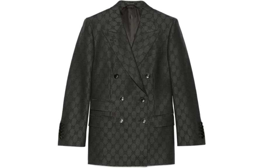 GUCCI 【Replicated_PM】monogram-pattern double-breasted blazer
