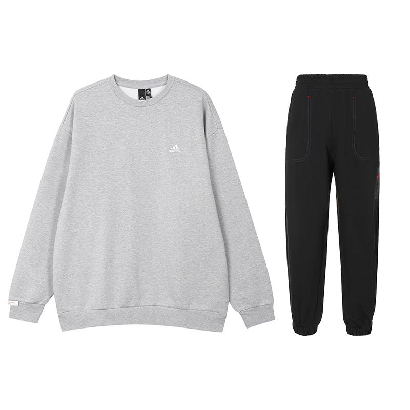 Adidas Adidas Casual Sportswear Men's Crew Neck Thickened And Fleece Lined