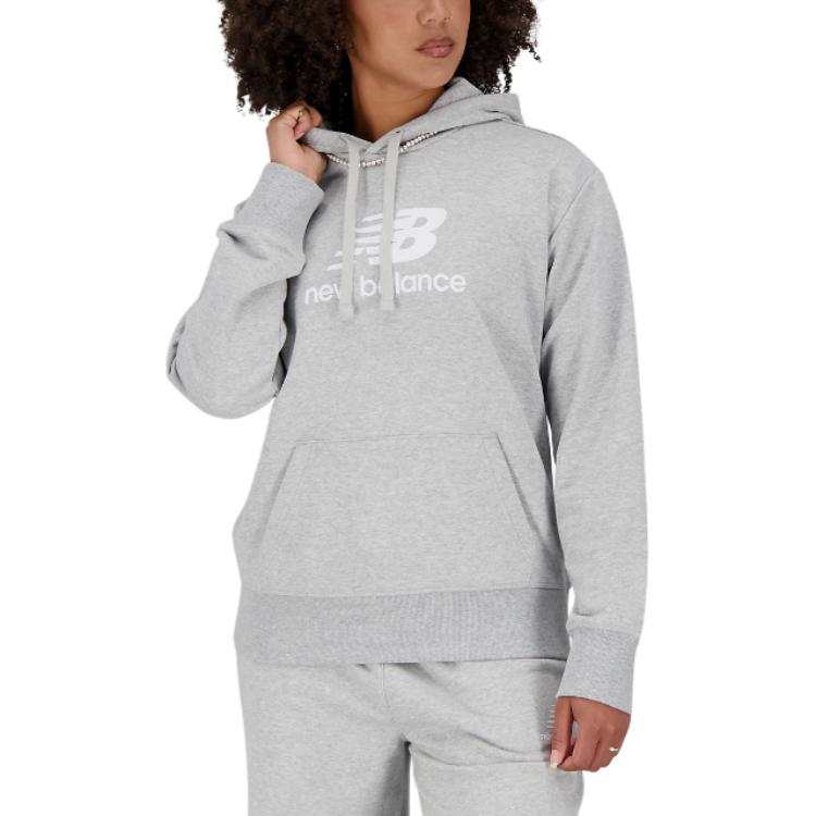 New Balance New Balance Essentials Stacked Logo French Terry Hoodie Sweatshirt Women's Gray