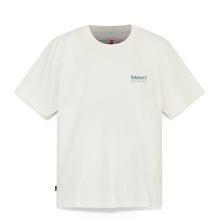 Timberland T Shirts Men's Ivory Crew Neck Moderate Straight Fit