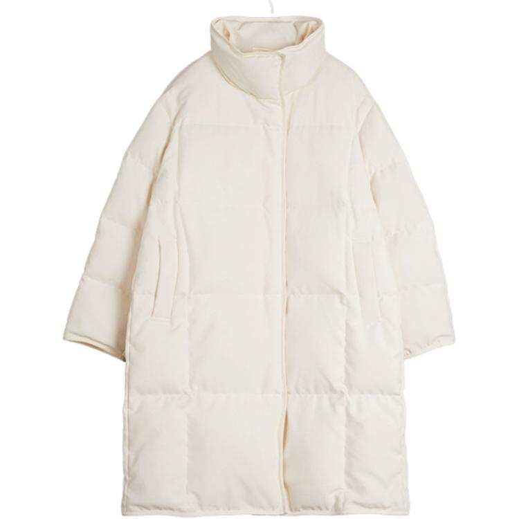 ELLE Down Jackets Women's Ecru Stand Collar Moderate