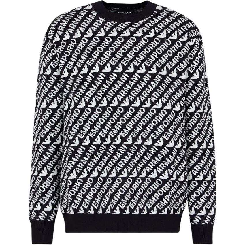 EMPORIO ARMANI Sweaters Men's Navy Crew Neck Moderate Other