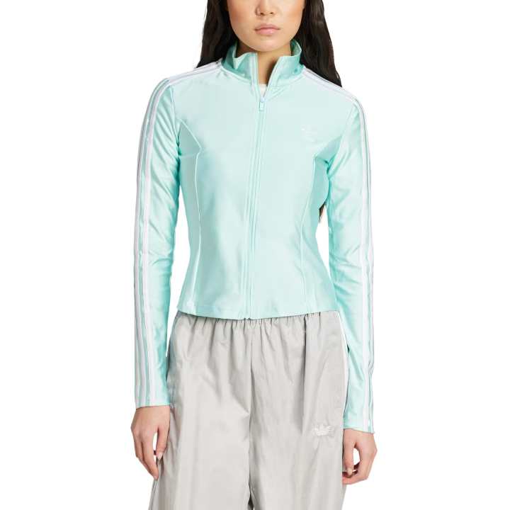 Adidas Adidas Women's Adicolor 3 Stripes Slim Track Top Semi Flash Aqua