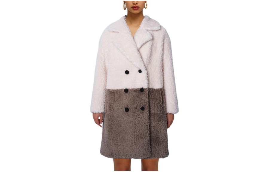Self-portrait Self Portrait Coats Women's White & Gray Suit Collar Moderate