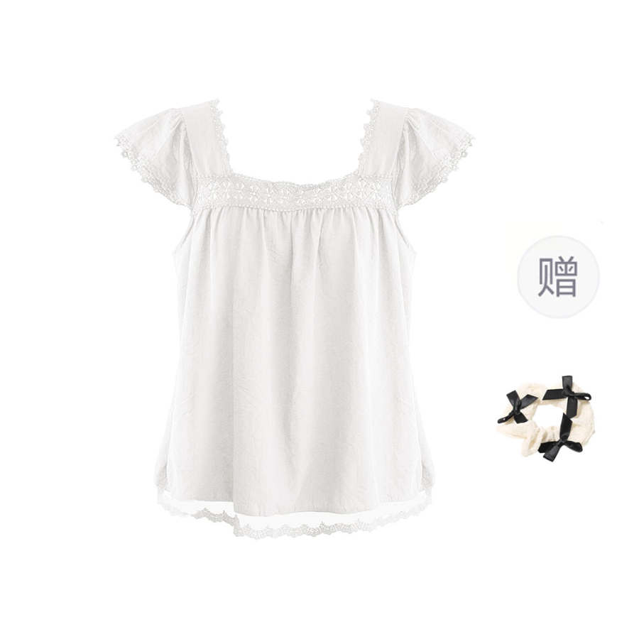 CPAURA Chiffon Shirts Women's Square Collar Moderate
