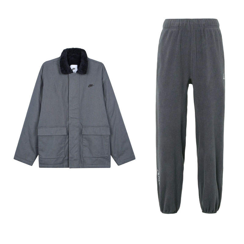 Nike Nike ACG Long Sleeved Lapel Fleece Lined Jackets & Coats Solid Color Elastic Cuff Pants Casual Sportswear Men's