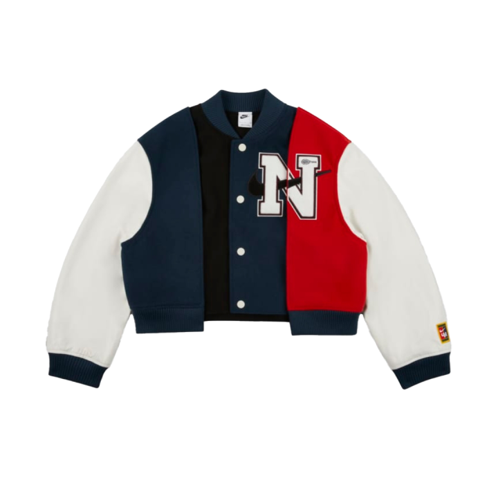 Nike Nike X Yoon Oversized Varsity Jacket 'Black/Armory Navy/Phantom/White'