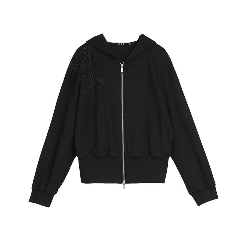 ELLE Sweatshirts Women's Hooded Moderate Cardigan