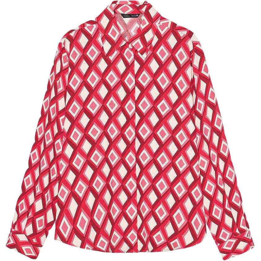 ZARA Shirts Women's Multicolor Lapel Moderate