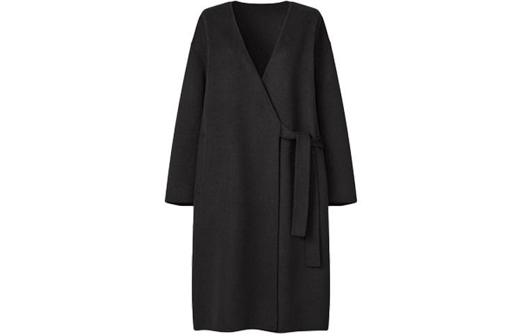 UNIQLO X THEORY Coats Women's Black Collarless Moderate