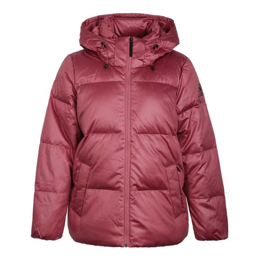 Adidas Adidas Down Jackets Women's Red Hooded Puffer Jacket