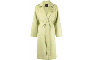 THEORY Coats Women's Yellow Green Lapel Moderate