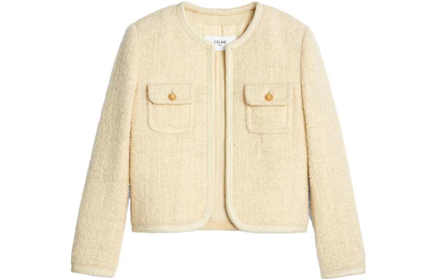 CELINE CELINE Light Tweed Chelsea Jacket Ivory