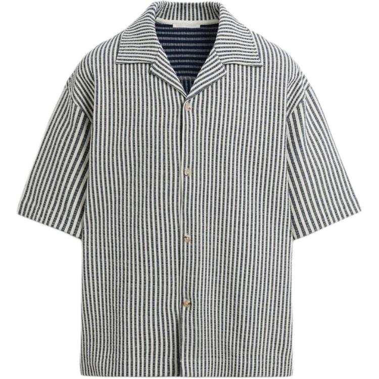 ZARA Shirts Men's Nude/Sea Blue Lapel Moderate