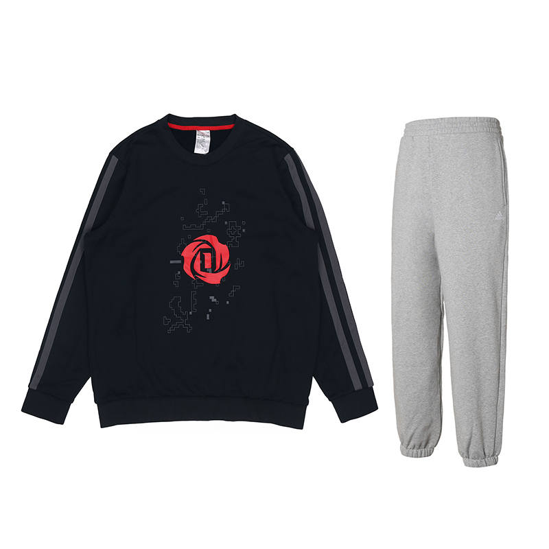 Adidas Adidas Casual Sportswear Men's Crew Neck Thickened And Fleece Lined