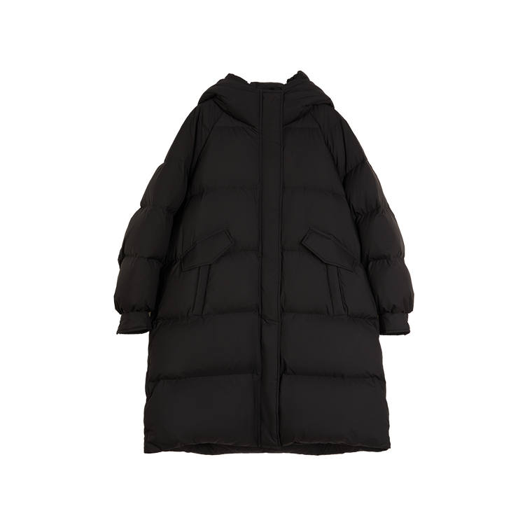ELLE Down Jackets Women's Black Hooded Moderate