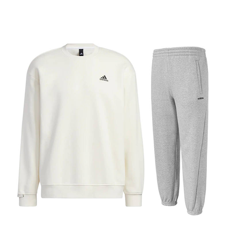 Adidas Adidas Casual Sportswear Men's Crew Neck Thickened And Fleece Lined
