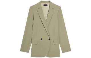 THEORY Business Suits Women's Gray Green Suit Collar Moderate Suit Vest