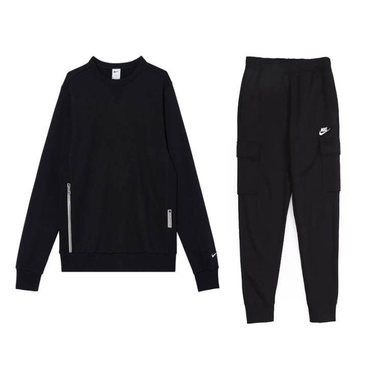 Nike Nike STANDARD ISSUE DRI FIT Crew Neck Pullover Quick Dry Long Sleeved Fleece Lined Thermal Elastic Cuff Pants