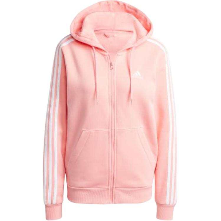 Adidas Adidas Free Shipping With AdiClub Essentials 3 Stripes Full Zip Fleece Hoodie