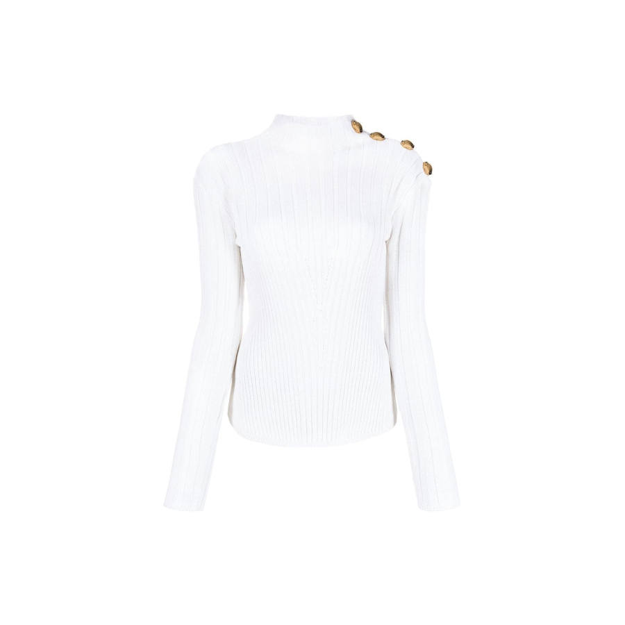 BALMAIN 【Previous Season】button-embellished ribbed jumper
